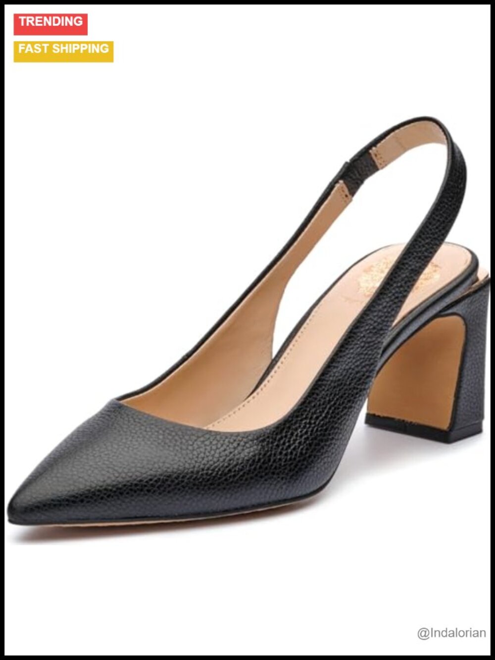 Hamden Slingback Pump Pointed Toe Block Heel Women's Dress Shoe
